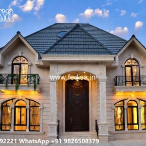 Classic Villa Design with Beautiful Garden Pathways No-8495