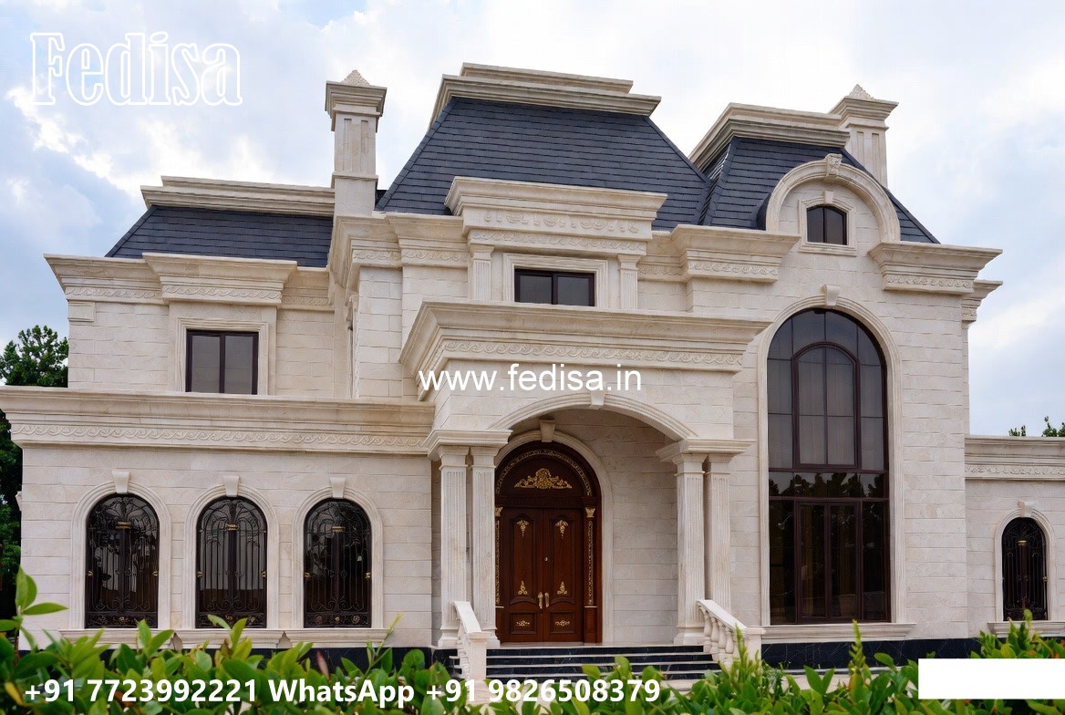 Classic Villa Design with Decorative Stone Cladding No-8524