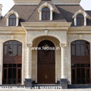 Classic Villa Design with Elegant Entrance Gate Ideas No-8529