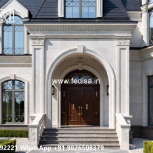 Luxury House Design with Grand Entrance and Elevation No-8558