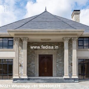 Classic Villa Design with Decorative Pillar Details No-8864