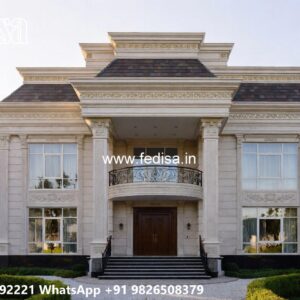 Luxury House Design with Grand Entrance and Elevation No-9008