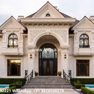 Classic House Design with Elegant Marble Staircase No-9274