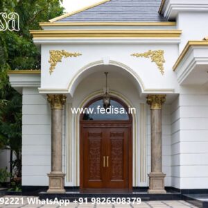Classic Villa Design with Beautiful Front Yard Ideas No-9347