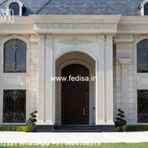 Classic Villa Design with Decorative Wooden Details No-9368