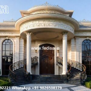 Classic Villa Design with Elegant Entrance Gate Ideas No-9429