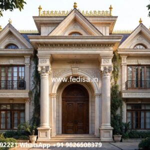 Classic House Design with Elegant Exterior Lighting No-9699
