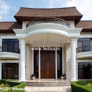 Classic House Design with Elegant Balcony Railings No-9707