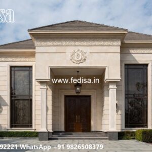 Classic Villa Design with Beautiful Front Yard Ideas No-9797