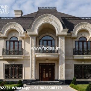 Classic Villa Design with Beautiful Garden Pathways No-9845