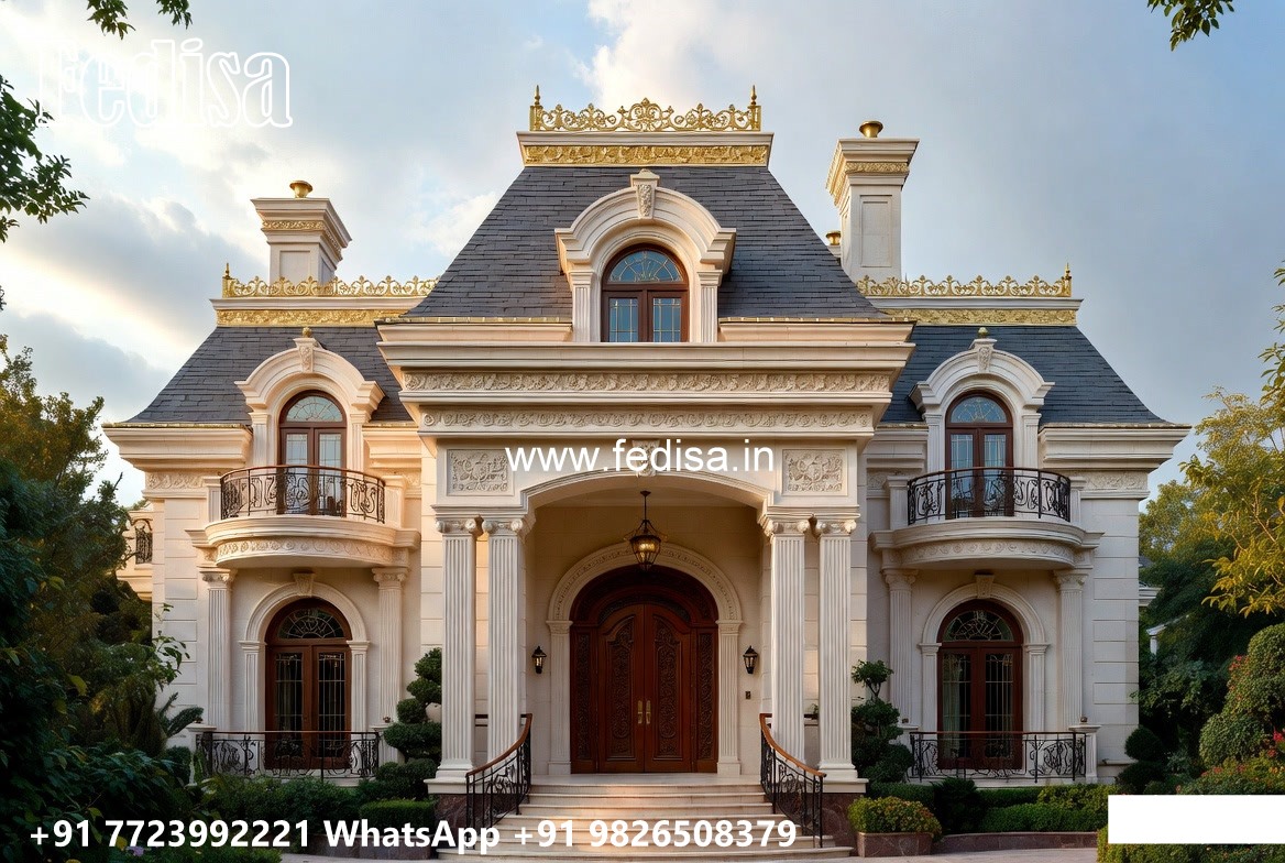 Classic Villa Design with Elegant Decorative Pillars No-9859