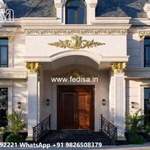 Luxury House Design with Grand Entrance and Elevation No-9908