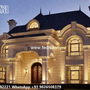 Classic House Design with Elegant Outdoor Lighting No-10114