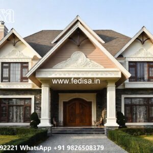 Classic Villa Design with Elegant Decorative Pillars No-10309