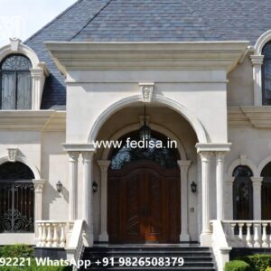 Classic Villa Design with Elegant Entrance Gate Ideas No-10329