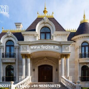 Classic House Design with Elegant Marble Staircase No-10624
