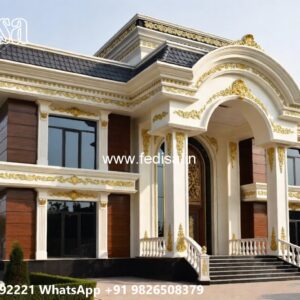 Classic Villa Design with Beautiful Front Yard Ideas No-10697