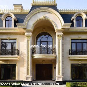 Classic Villa Design with Beautiful Balcony Railings No-10723