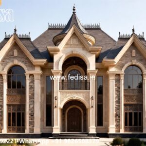 Classic Villa Design with Elegant Decorative Pillars No-10759