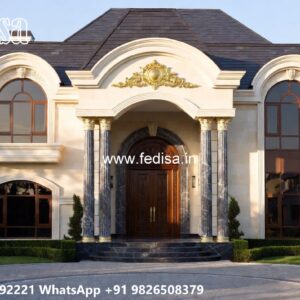 Luxury House Design with Grand Entrance and Elevation No-10808