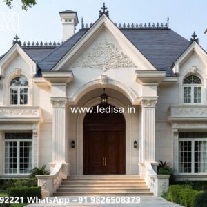 Classic House Design with Beautiful Stone Cladding No-11017