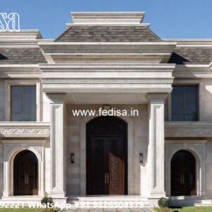Classic House Design with Decorative Iron Railings No-11036