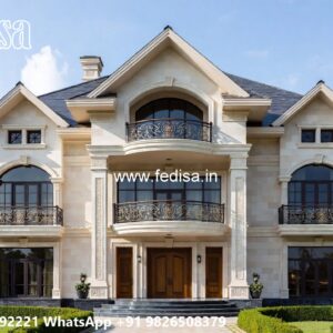 Classic House Design with Elegant Exterior Lighting No-11049