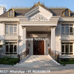 Classic Villa Design with Decorative Stone Cladding No-11224