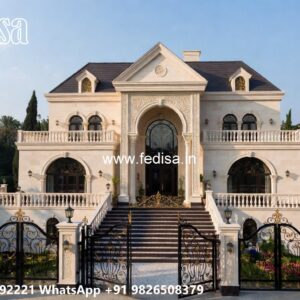 Classic Villa Design with Elegant Entrance Gate Ideas No-11229