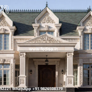 Classic House Design with Decorative Iron Railings No-11486