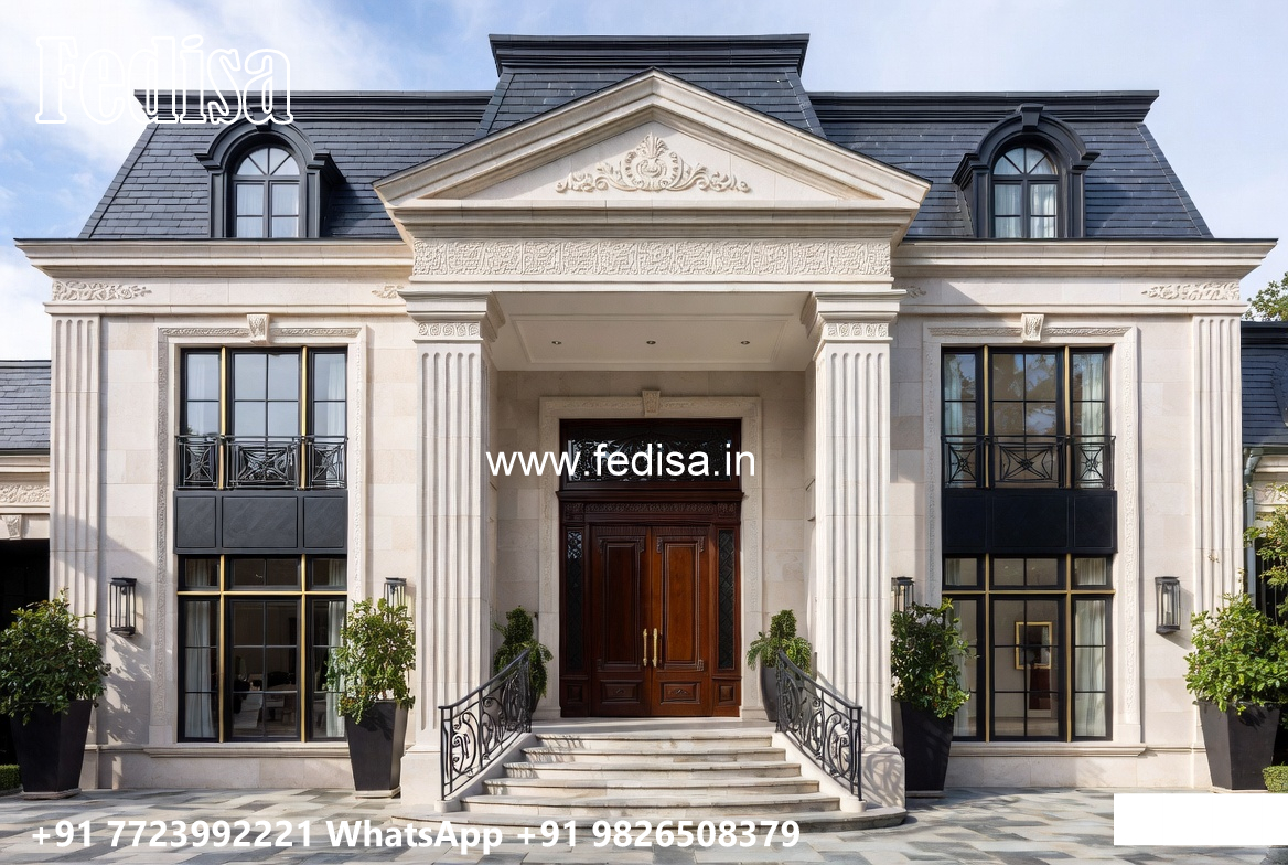 Classic Villa Design with Stylish Marble Flooring No-11582