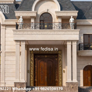 Classic Villa Design with Beautiful Front Yard Ideas No-11597
