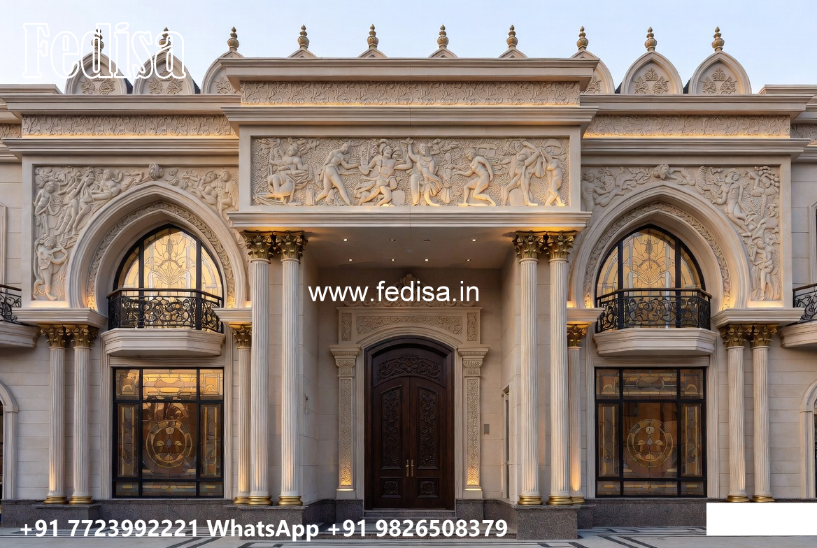 Classic Villa Design with Decorative Wooden Details No-11618