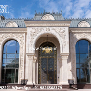 Classic Villa Design with Elegant Entrance Gate Ideas No-11679