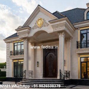 Classic House Design with Elegant Front Yard Ideas No-11898